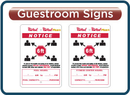 Red Roof inn Aluminum Social Distancing Signs