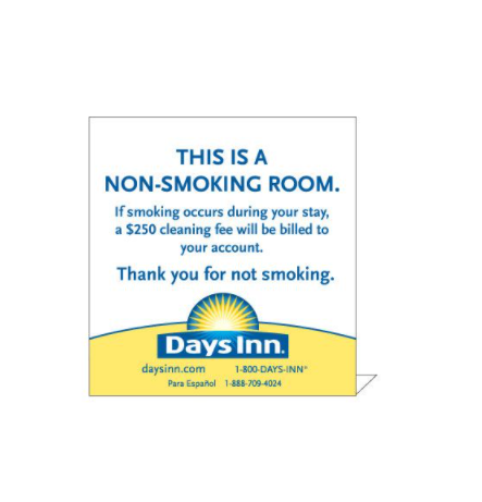 Days Inn Logo Shaped In Room Place Cards