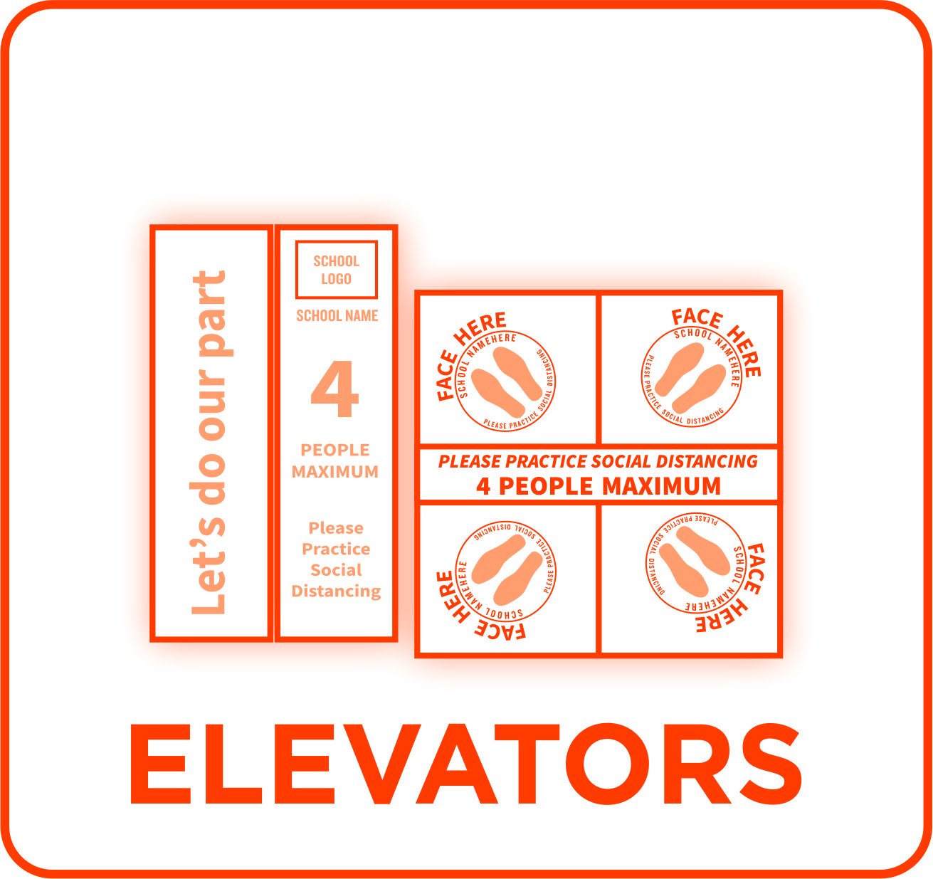 Educational Safety Elevator Vinyl and Floor Decals