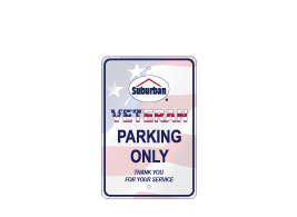 Suburban Veterans Parking Sign