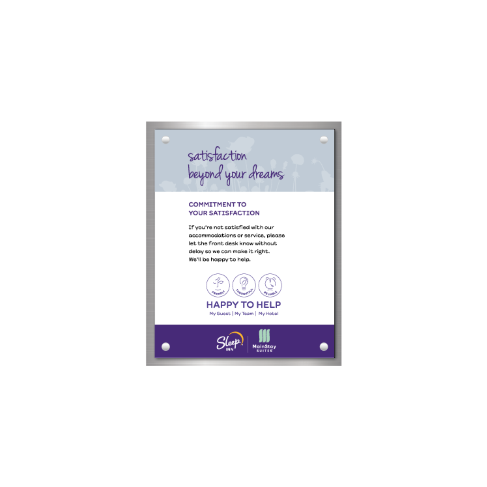 Mainstay Dual Brand H2H Commitment Sign