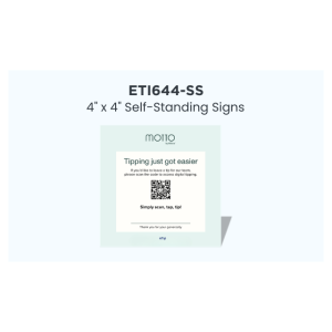 eTip | Gratuity Self-Stands | Individual | 4"x4" | Pack of 25