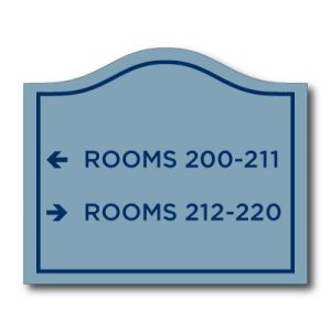 Executive Sign with Accent Plate Two Line Directional