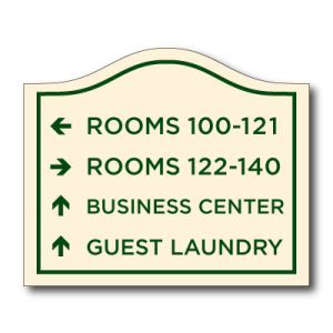 Executive Sign with Accent Plate Four Line Directional