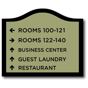 Executive Sign with Accent Plate Five Line Directional