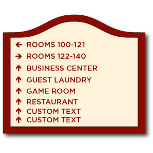 Executive Sign with Accent Plate Eight Line Directional
