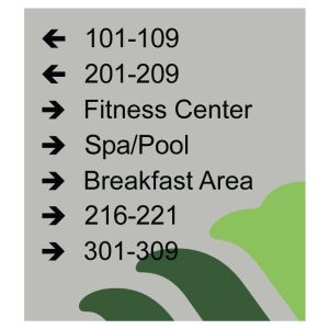 Wingate Directional Sign - 7 Line  11.5" w x 12.25" h